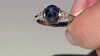 Zilveren ring met een blauwe ster saffier