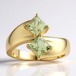 Bague en or et Diaspore à couleur changeante