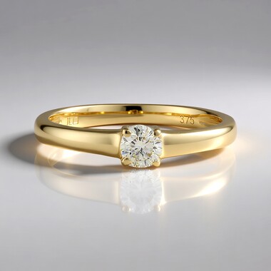 Bague en or et Diamant chocolat I2