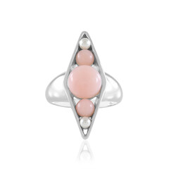 Zilveren ring met een roze opaal (de Melo Essence)