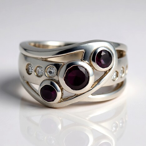 Anello in argento con Rodolite