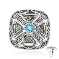 Schweizblauer Topas-Silberring (Annette classic)