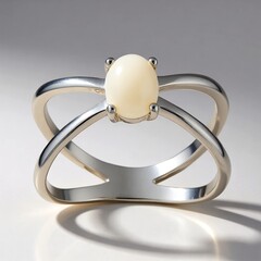 Anello in argento con Opale Bianco