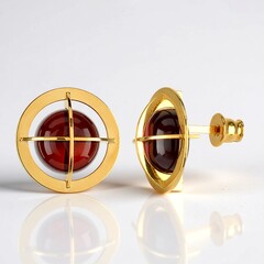 Orecchini in argento con Ambra Baltica color Ciliegia (dagen)
