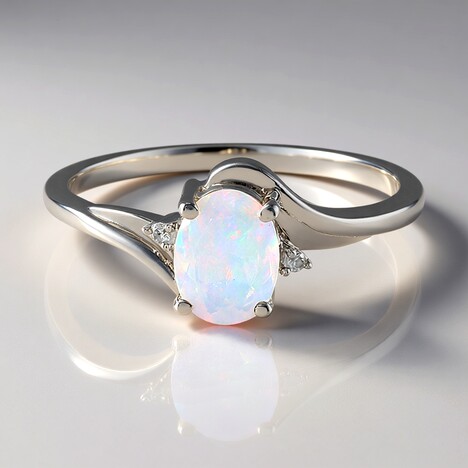 Anello in argento con Opale di Welo