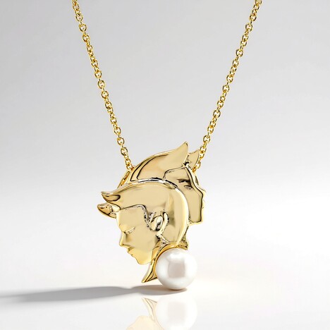 Collana in argento con Perla d'Acqua Dolce Bianca