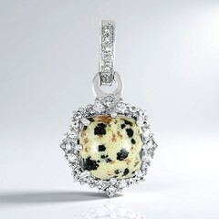 Ciondolo in argento con Diaspro Dalmata