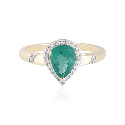 Bague en or et Emeraude de Zambie