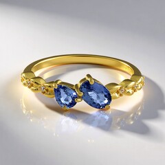 Anello in argento con Zaffiro Ceylon Blu (non riscaldato)