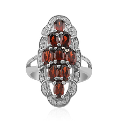 Mosambik-Granat-Silberring