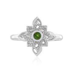 Bague en argent et Diopside de Russie