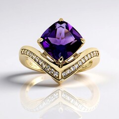 Anello in oro con Ametista (de Melo Gold)