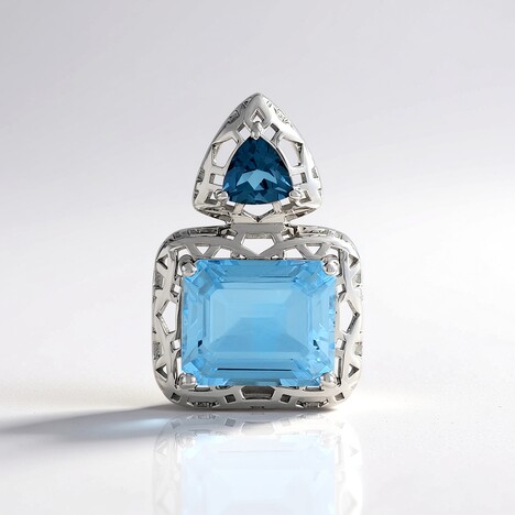 Ciondolo in argento con Topazio Blu Cielo (Ornaments by de Melo)
