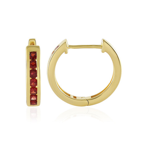 Tansania-Rubin-Silberohrringe