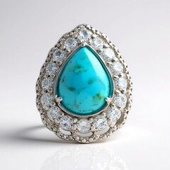 Bague en argent et Turquoise bleue de Mohavie (Faszination Türkis)