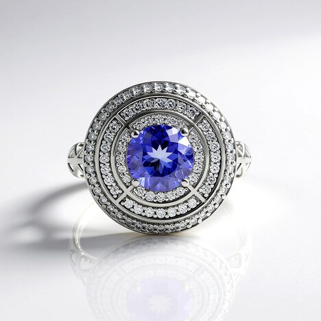Anello in oro con Tanzanite AAA (de Melo)