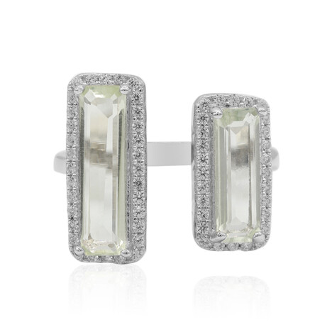 Bague en argent et Améthyste verte