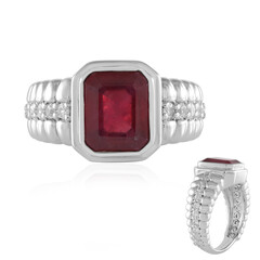 Zilveren ring met een Madagaskar Robijn (de Melo)
