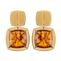 Orecchini in argento con Ambra Baltica Cognac