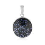 Versteinertes Jambi-Palmenholz-Silberanhänger (Bali Barong)