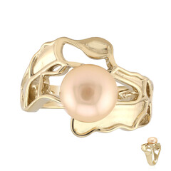 Bague en argent et Perle de culture d'eau douce orange (TPC)
