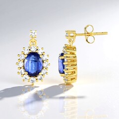 Orecchini in argento con Cianite del Nepal
