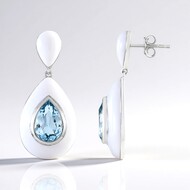 Boucles d'oreilles en argent et Topaze bleu ciel (Adela Silber)