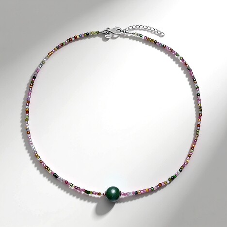 Collier en argent et Néphrite (MONOSONO COLLECTION)