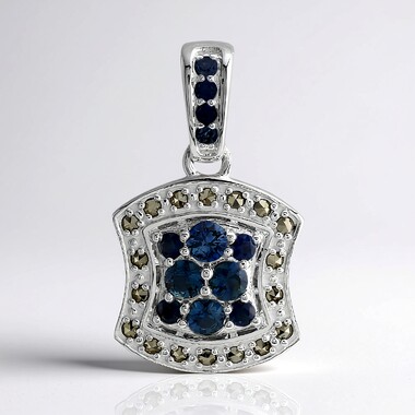 Colgante en plata con Zafiro azul (Annette classic)
