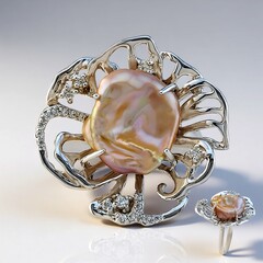 Anello in argento con Perla Ming (TPC)