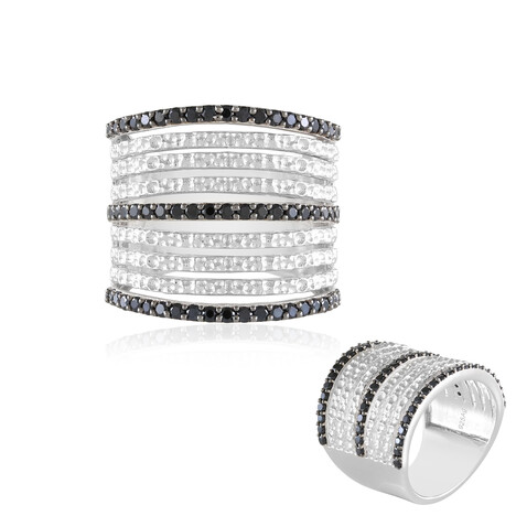 Schwarzer Spinell-Silberring