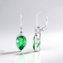 Boucles d'oreilles en argent et Quartz vert émeraude