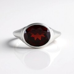 Anello in argento con Granato Mozambico