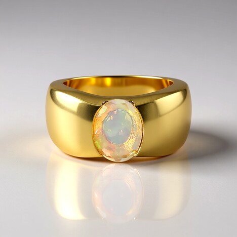 Anello in argento con Opale di Welo
