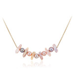 Collar en plata con Perla Keshi púrpura de agua dulce