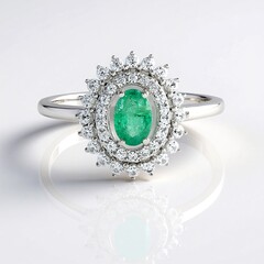 Anello in argento con Smeraldo Colombiano