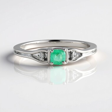 Anello in argento con Smeraldo Colombiano