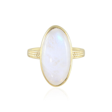 Anillo en plata con Piedra de Luna arcoíris