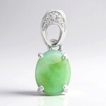 Ciondolo in argento con Crisoprasio Imperiale