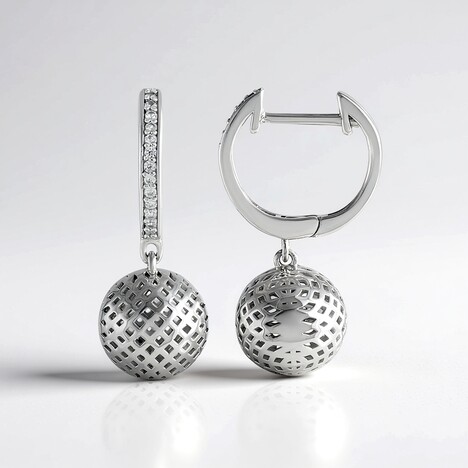 Orecchini in argento con Zircone (Ornaments by de Melo)