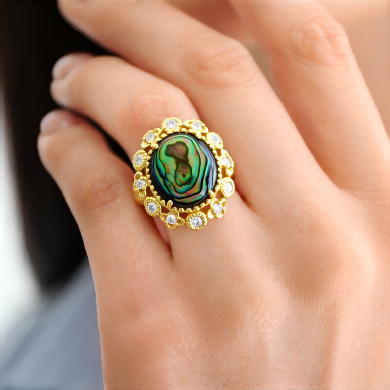 Anillo en plata con Concha de Abalone (Art of Nature)