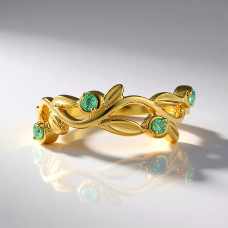 Anello in argento con Smeraldo Russo