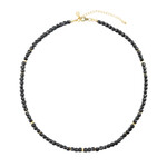 Schwarzer Turmalin-Silberhalskette