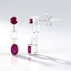 Orecchini in argento con Rubino del Madagascar