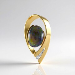 Ciondolo in argento con Opale Mezezo (Adela Silber)