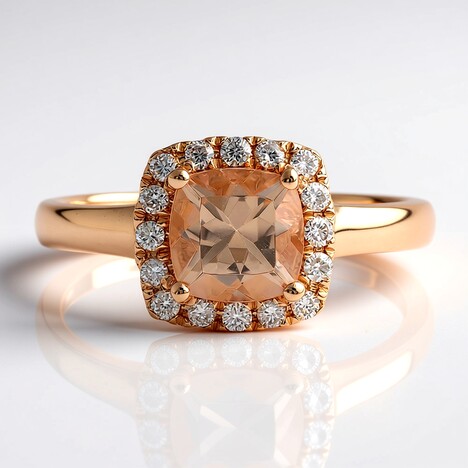 Anello in oro con Morganite AAA