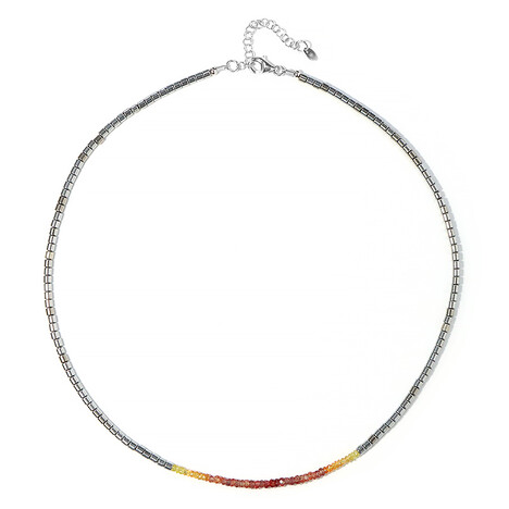 Zilveren halsketting met Zilver Hematieten