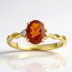 Anello in oro con Opale di Fuoco Messicano (CIRARI)