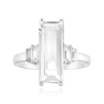 Anello in argento con Topazio Bianco