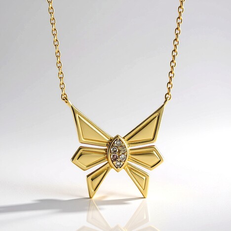 Collana in argento con Diamante Champagne I2